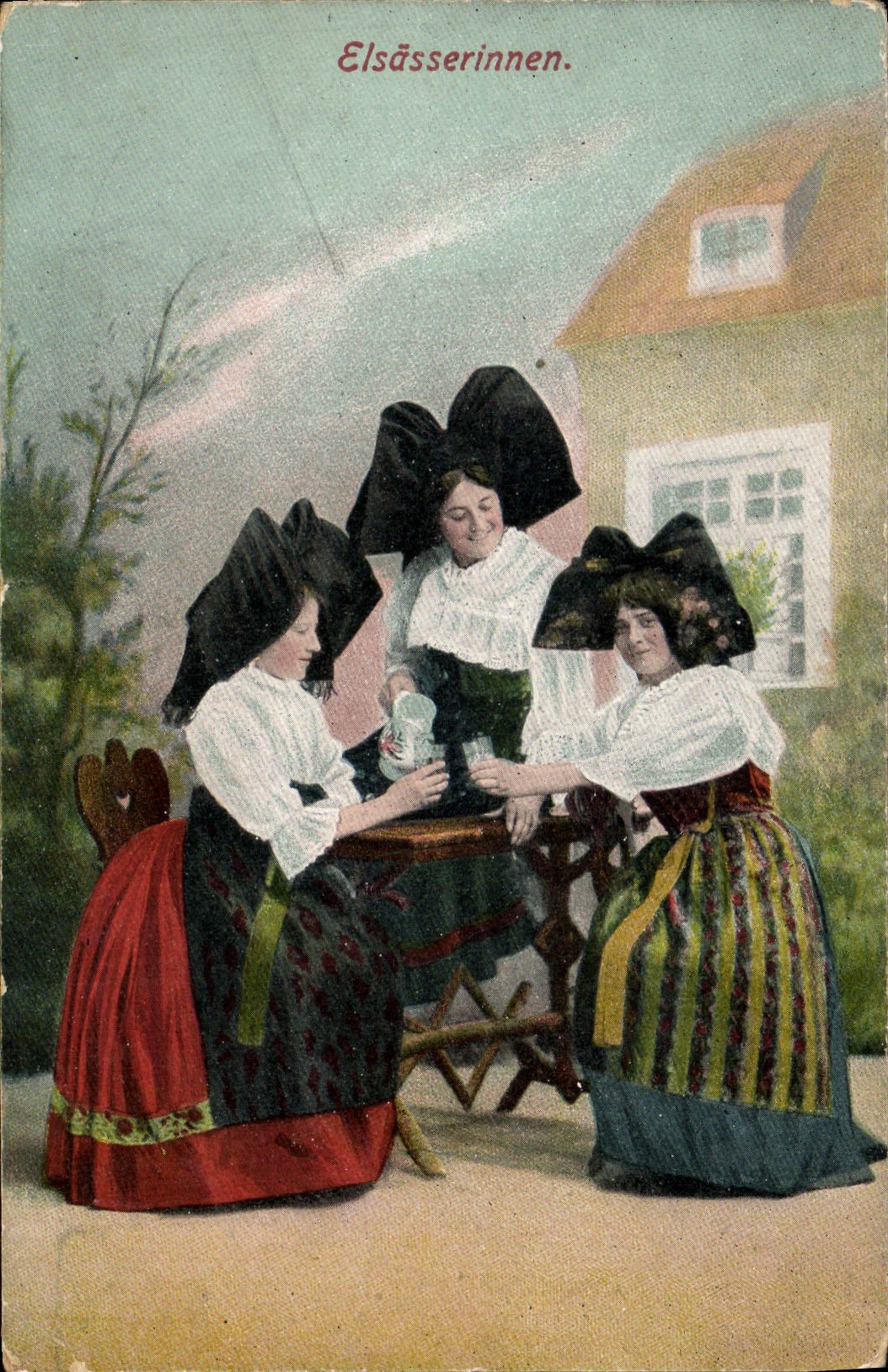 CPA Folklore Alsace Elsasserinnen