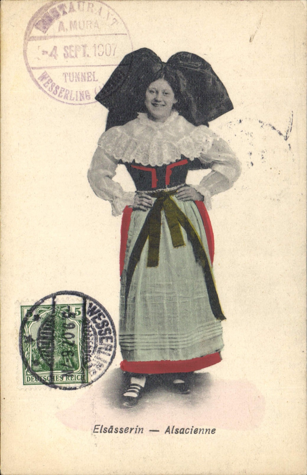 CPA Folklore Alsace Alsacienne 