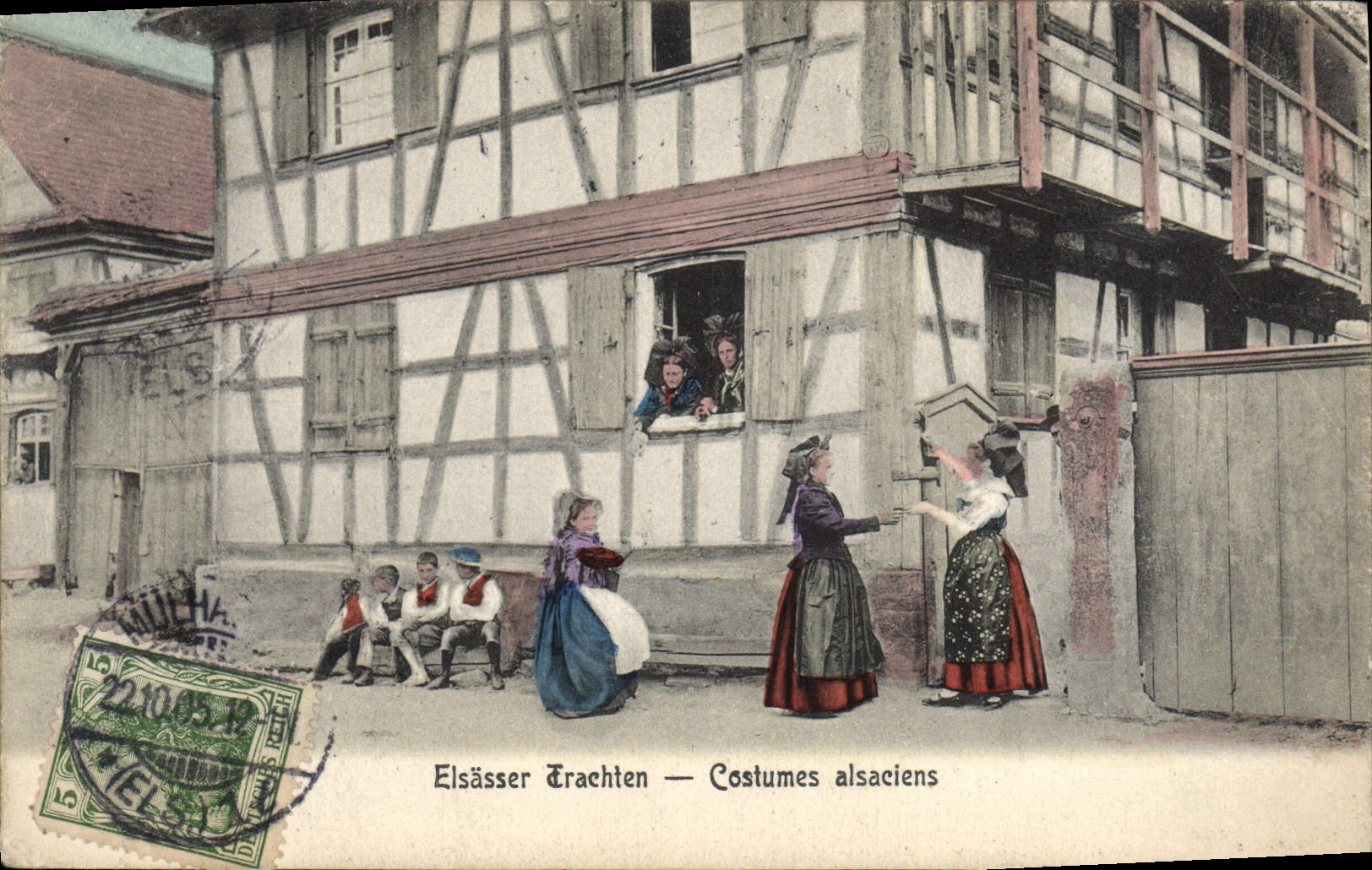 CPA Folklore Alsace Costumes alsaciens