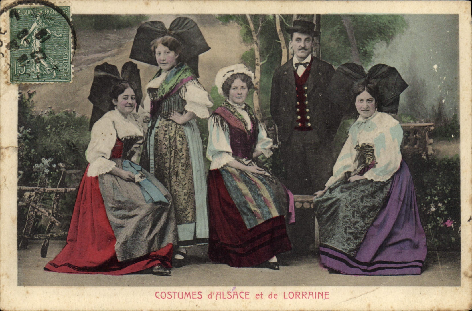 CPA Folklore Alsace et Lorraine Costumes