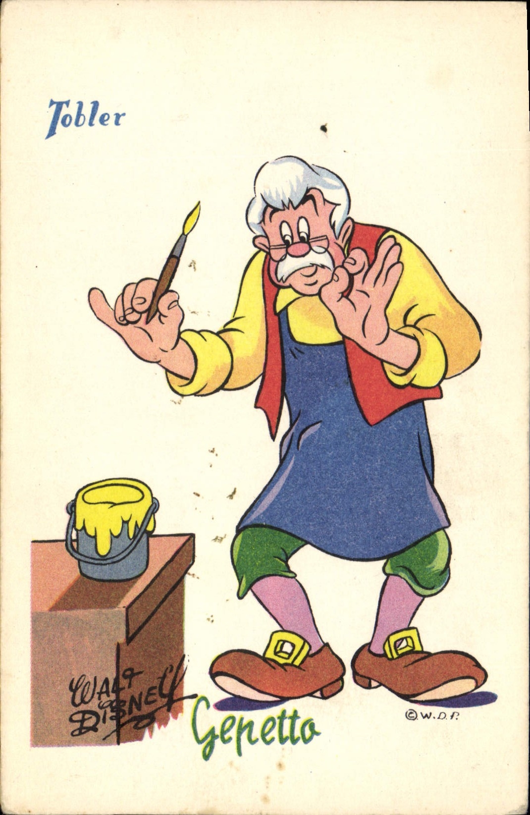 CPA Fantaisie Walt Disney Tobler Gepetto