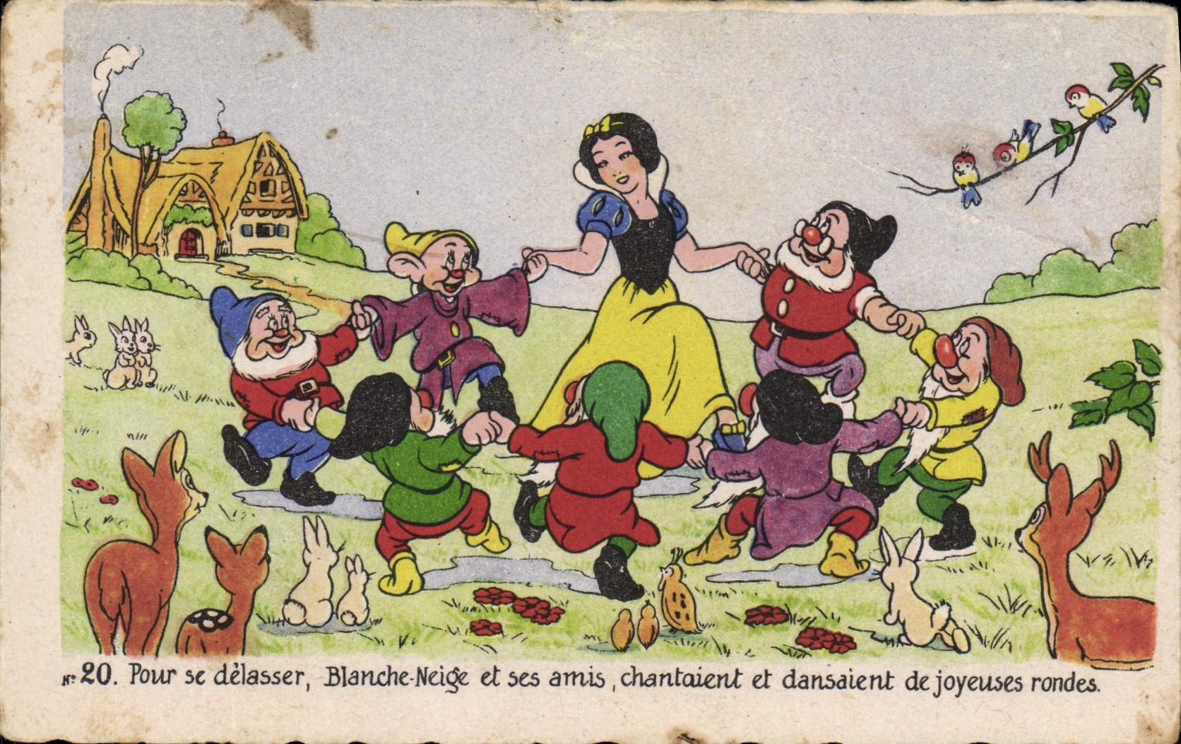 CPA Fantaisie Walt Disney Blanche Neige et les sept nains