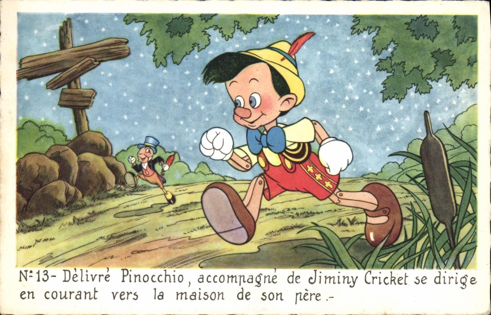 CPA Fantaisie Walt Disney Pinocchio