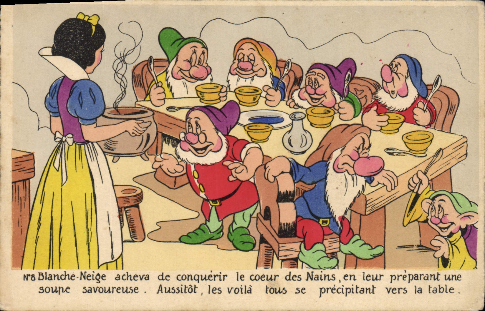 CPA Fantaisie Walt Disney Blanche Neige et les sept nains