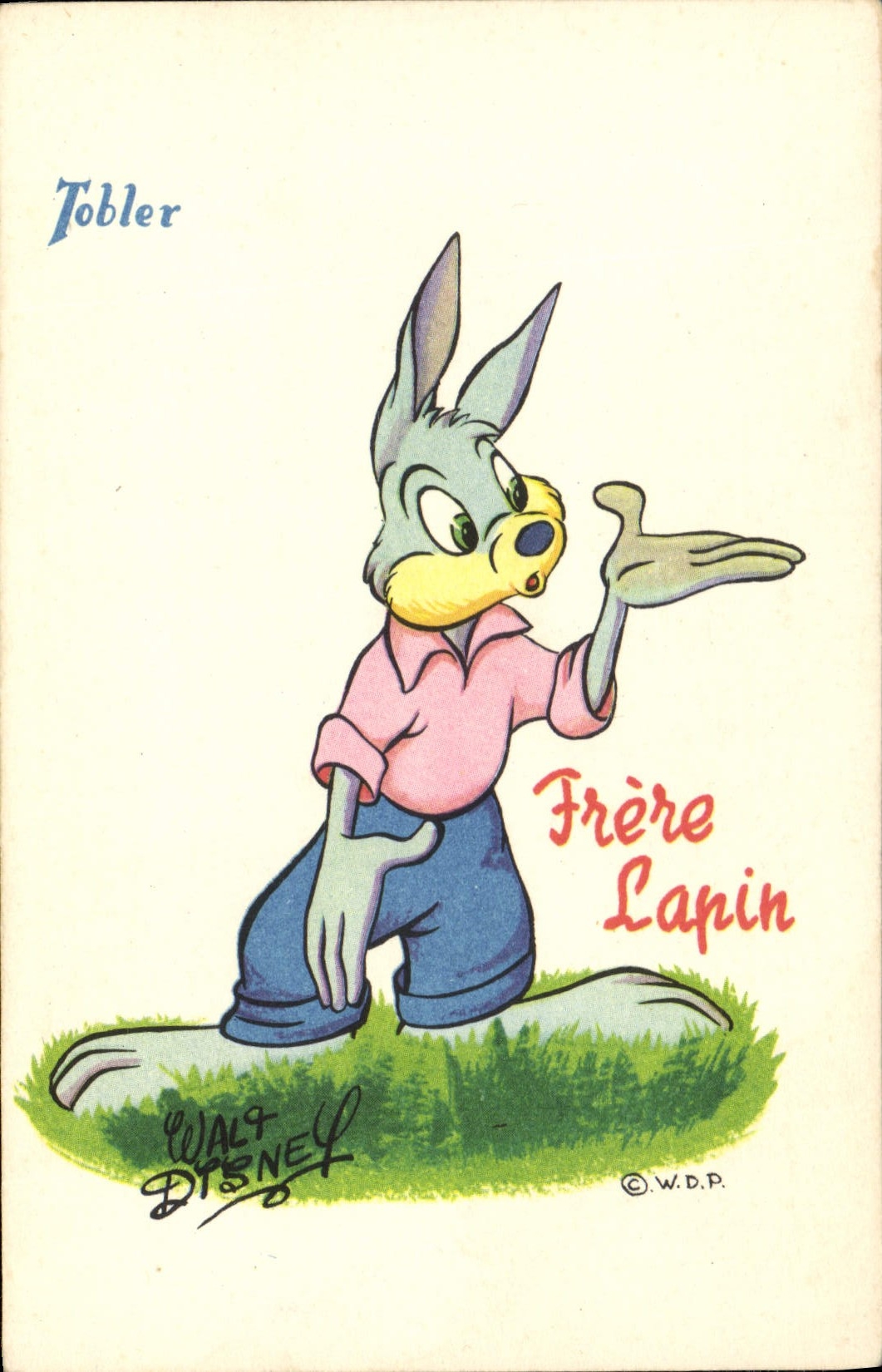 CPA Fantaisie Walt Disney Tobler Frere lapin