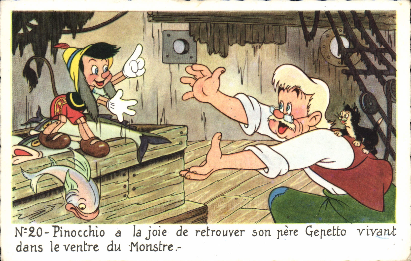 CPA Fantaisie Walt Disney Pinocchio Gepetto