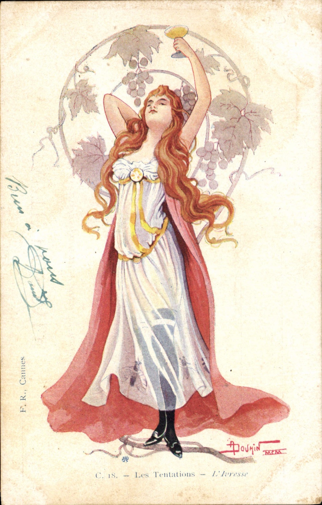 Vintage Postcard Imagination Douhin Illustrator temptations intoxication