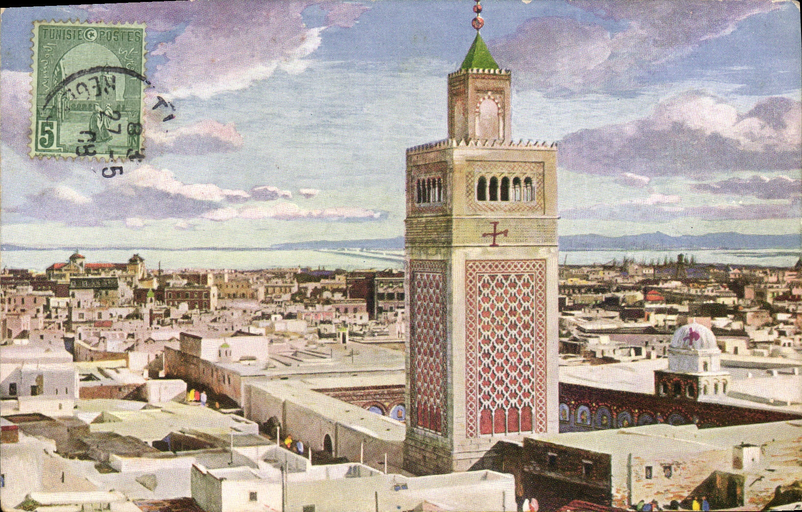 CPA Fantaisie Orientalisme Tunis et la grande mosquee