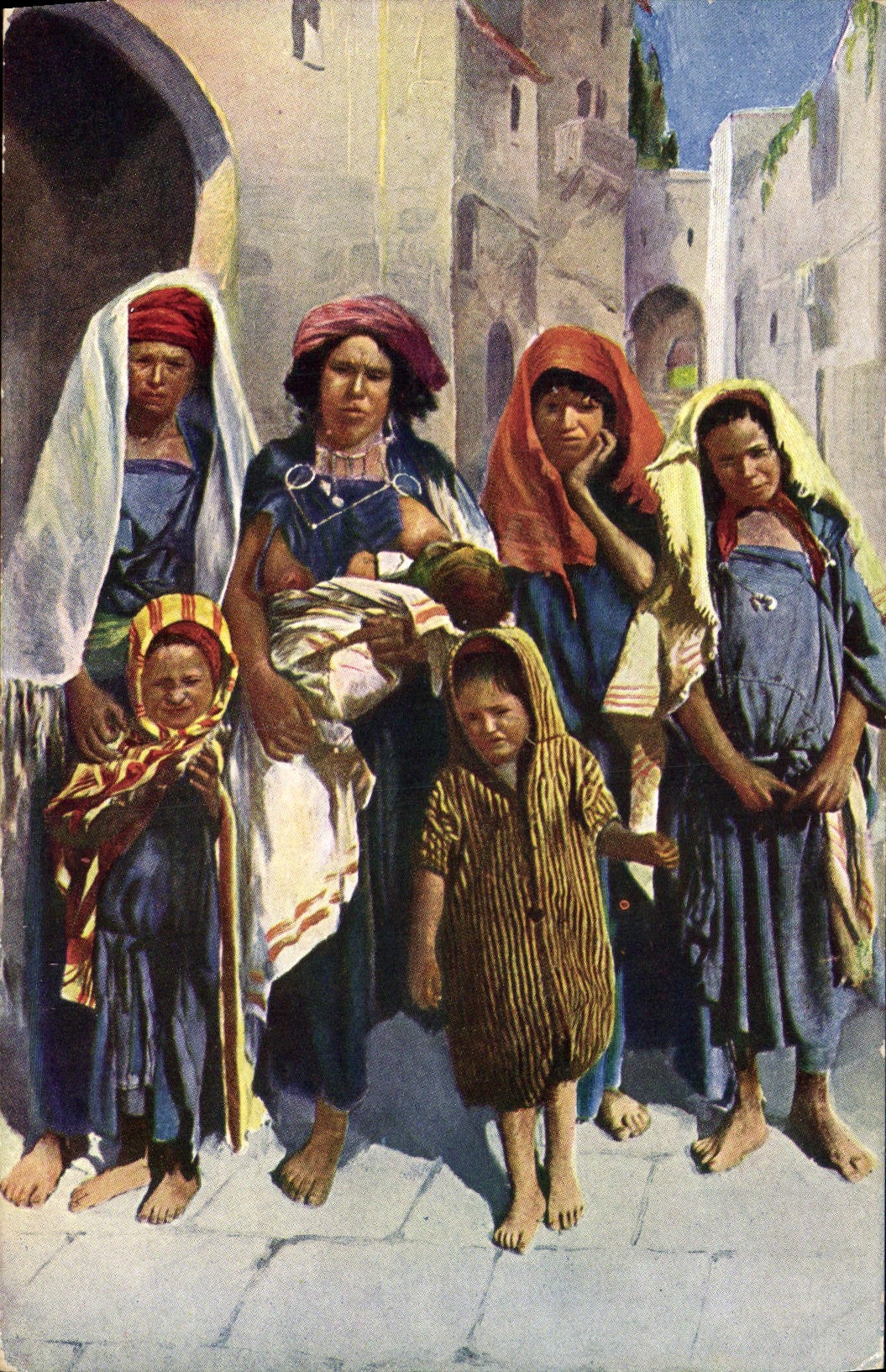 CPA Fantaisie Orientalisme Femmes Enfants