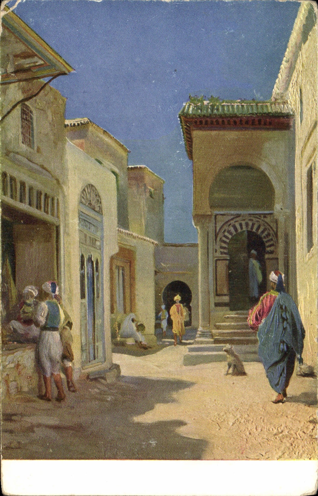 Postal Fantasia Orientalismo Escuela de Corán