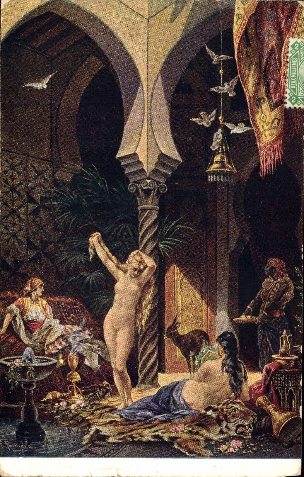 CPA Fantaisie Orientalisme Au harem 