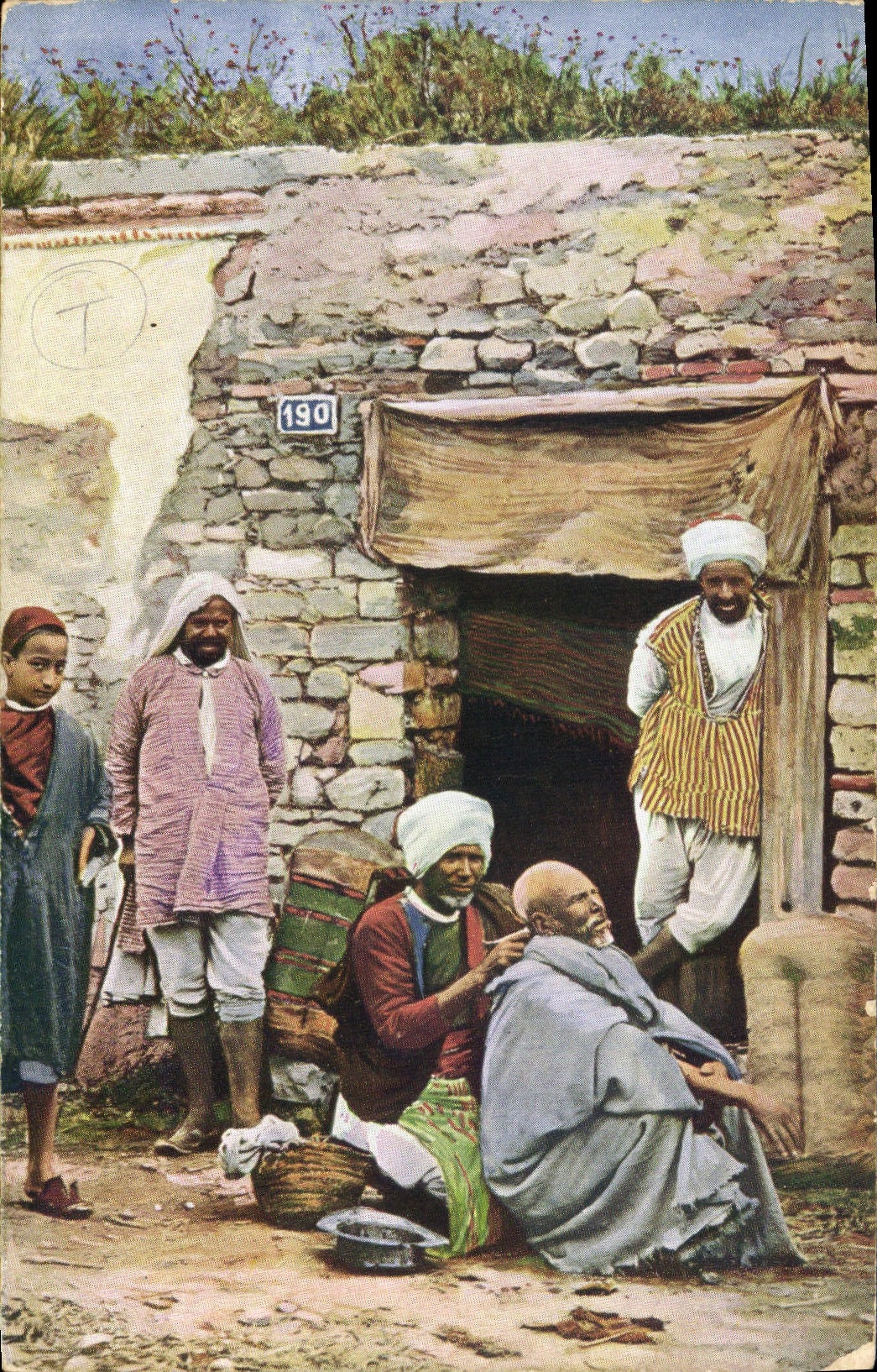 Vintage Postcard Imagination Orientalism travelling Barber Hairdresser