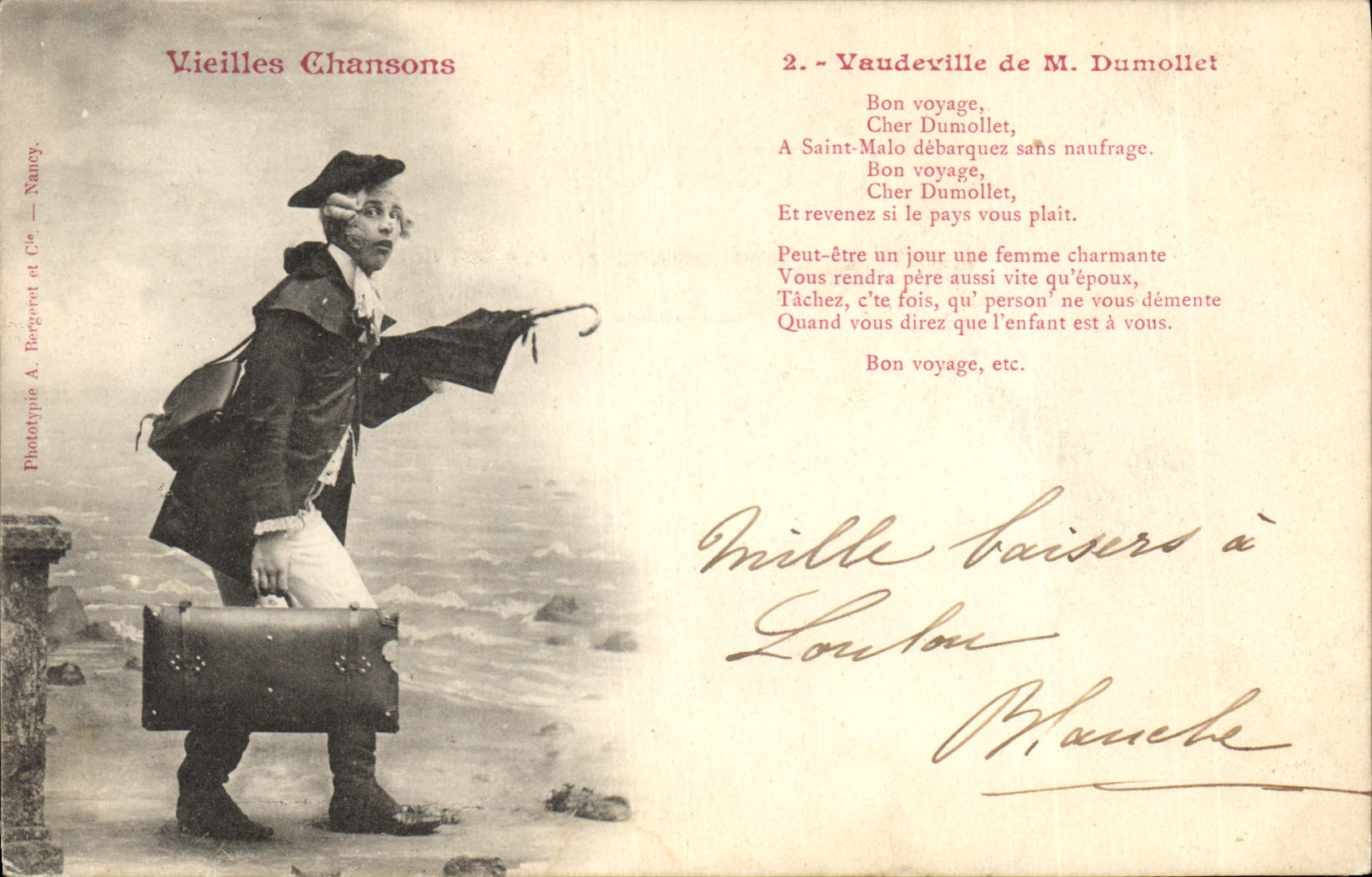 Postal Fantasia Viejas canciones Vodevil de M Dumollet