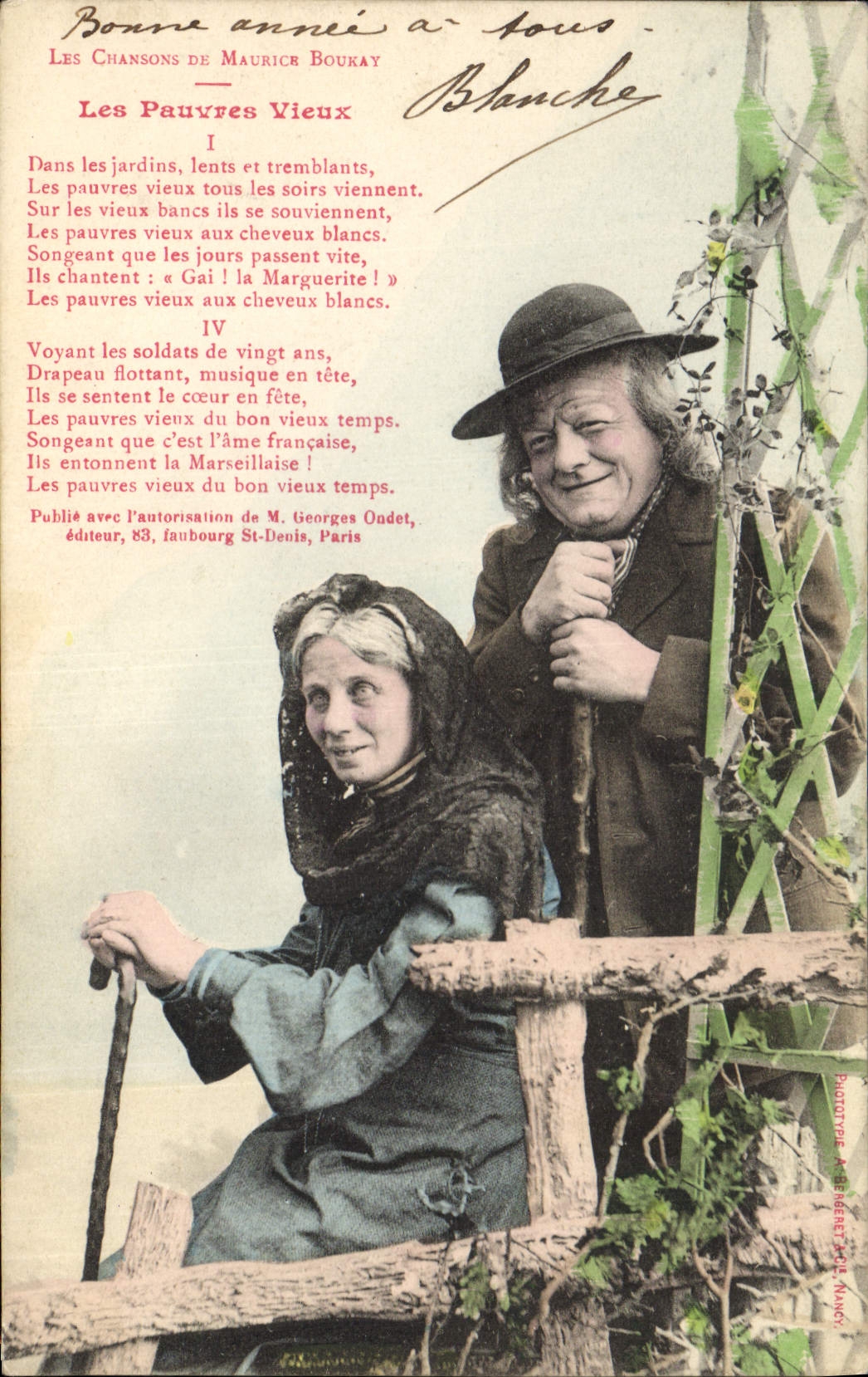 Vintage Postcard Imagination songs of Maurice Boulay poor old chaps