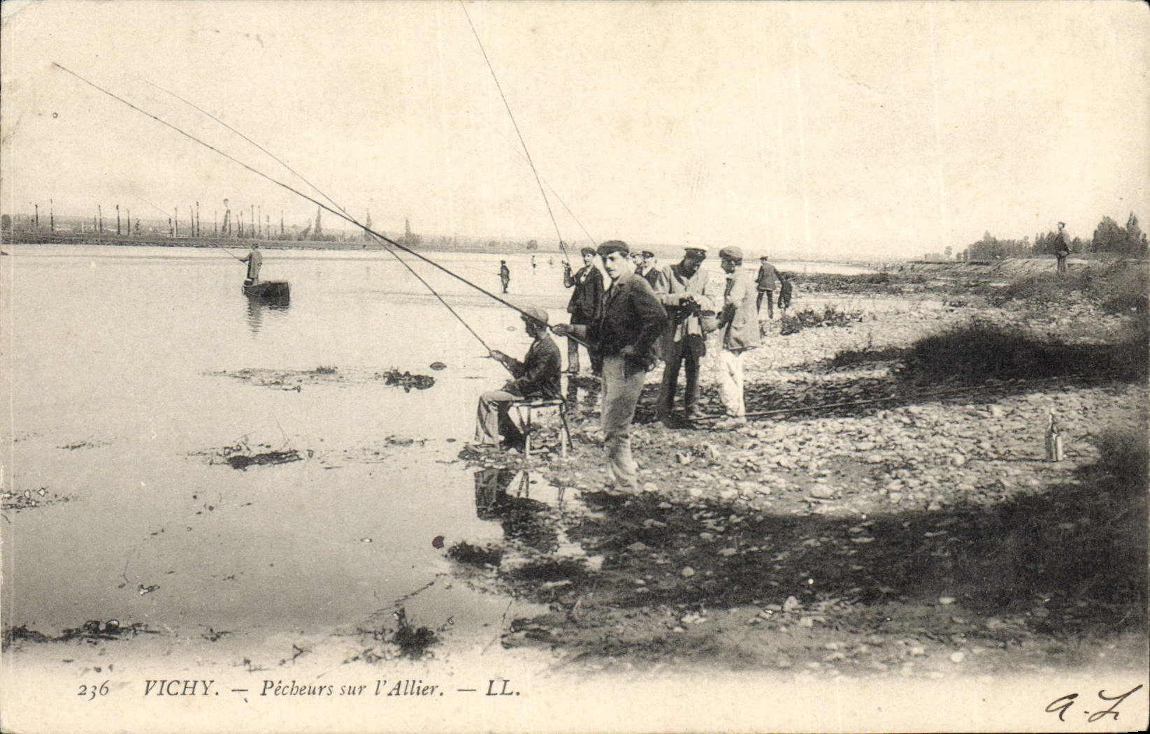 Postal Pesca Pecador Vichy Pecadores sobre Combinarlo