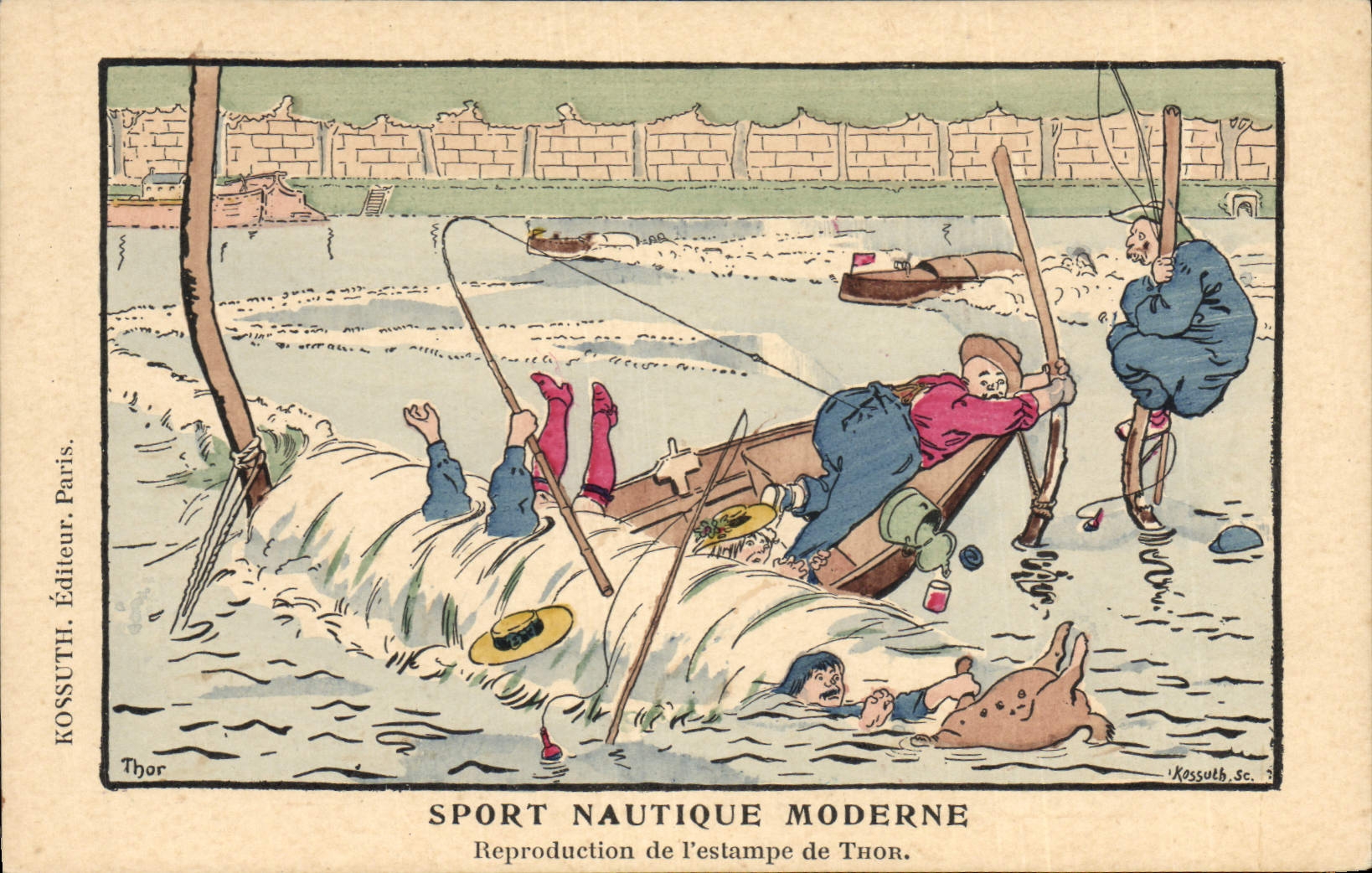 Postal Pesca Pecador Deporte náutico moderna Lámina de Thor