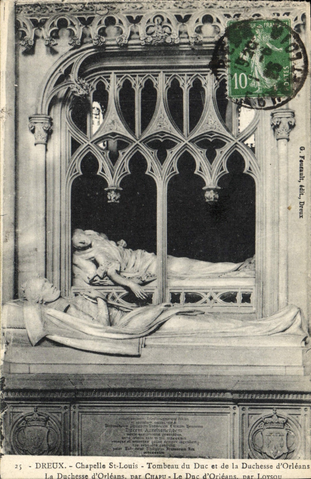 Vintage Postcard Dead Dreux Vault St Louis Tomb of the duke and the duchess of Orleans