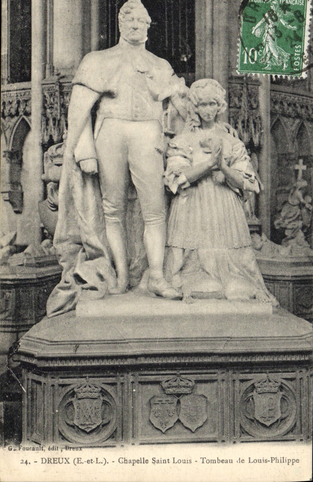 Vintage Postcard Dead Dreux Vault Saint Louis Tomb of Louis Philippe