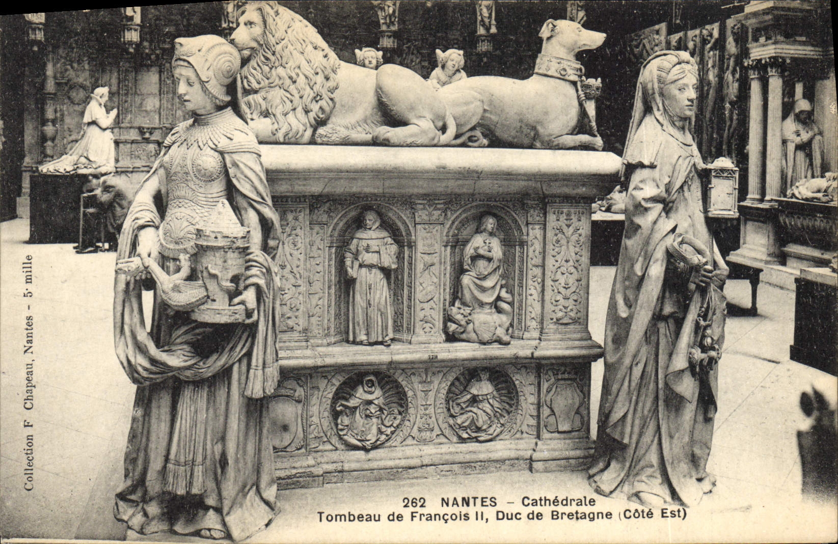 Vintage Postcard Dead Cathedral Nantes Tomb of François II Duke of Brittany