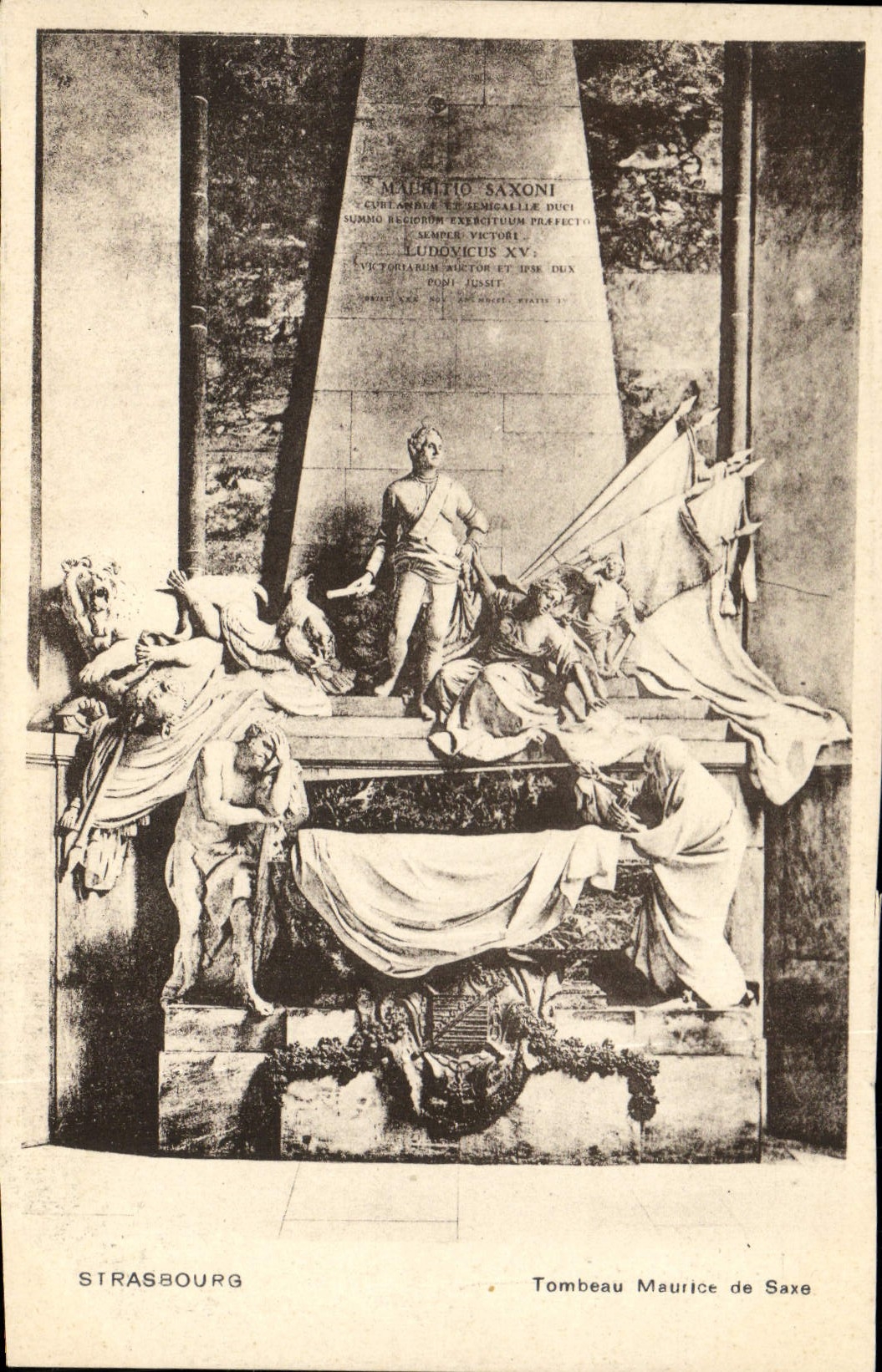 Vintage Postcard Dead Strasbourg Tomb Maurice of Saxony