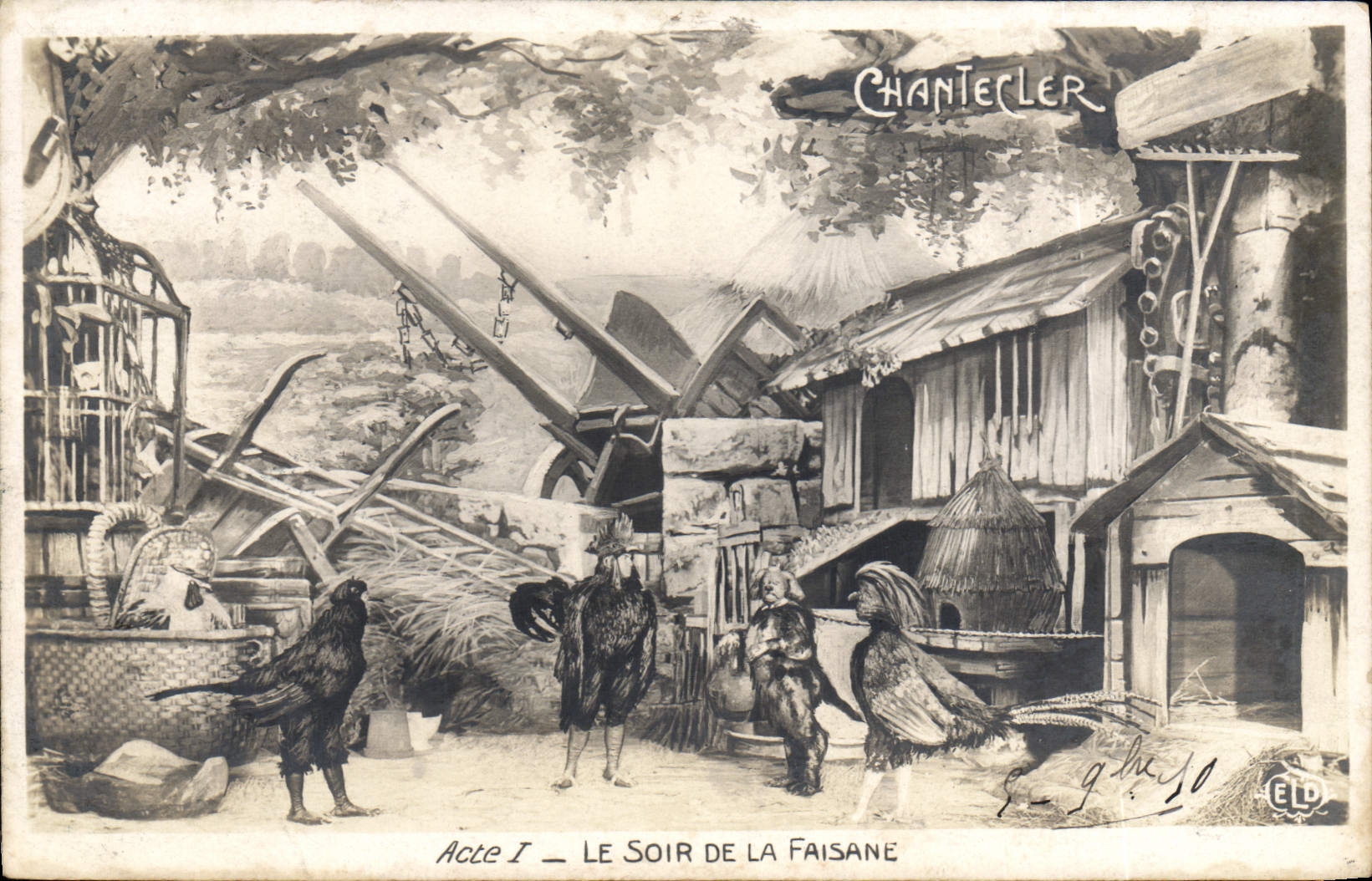 CPA Coq Chantecler Le soir de la faisane