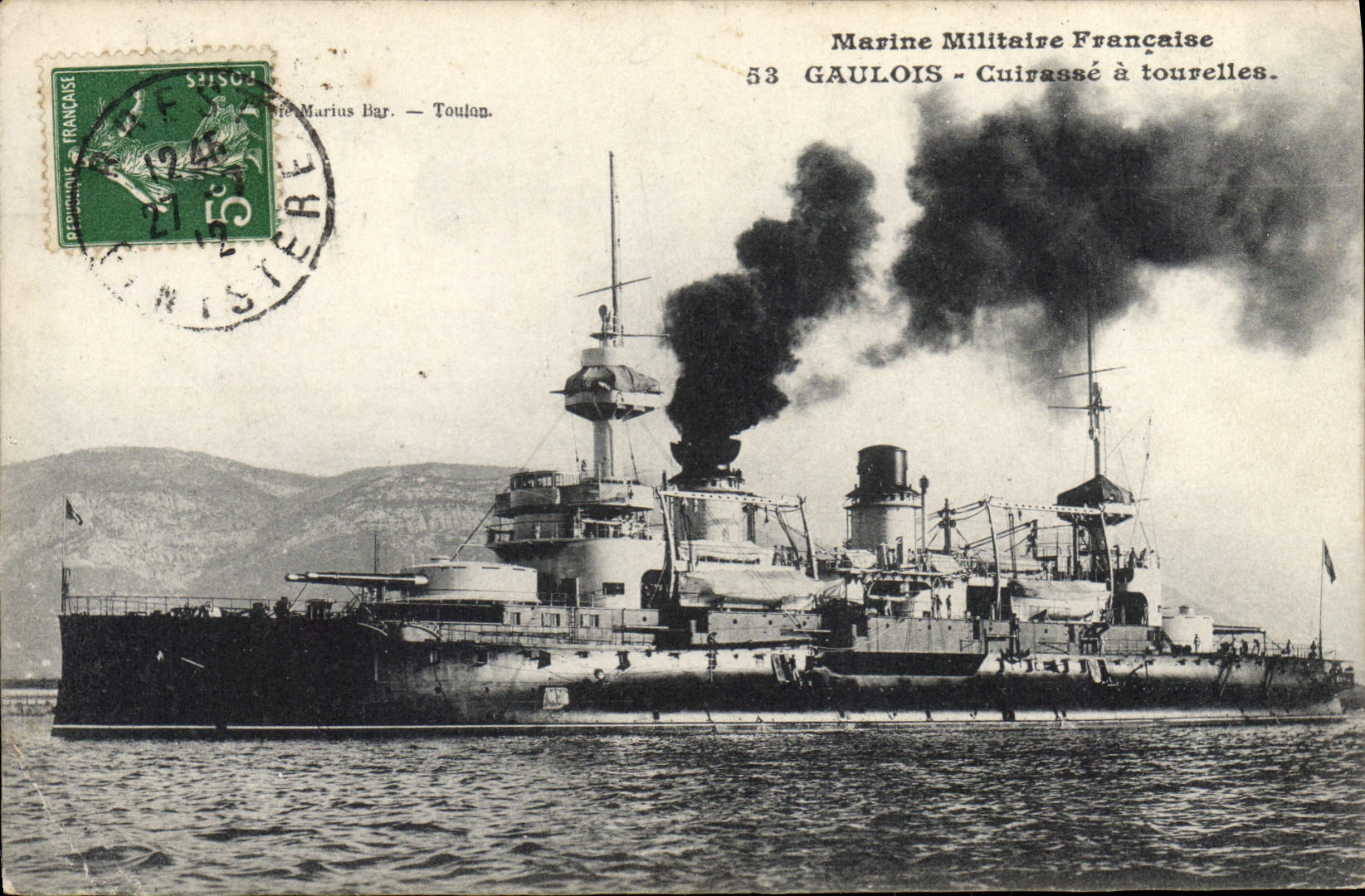 CPA Bateau Gaulois Cuirasse a tourelles
