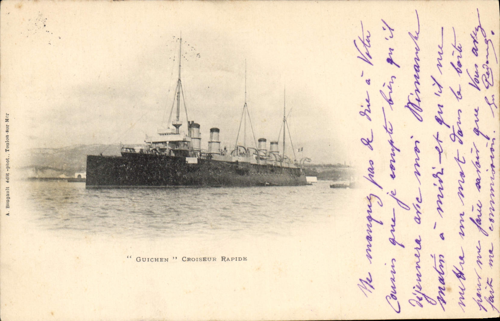 Vintage Postcard Boat fast Guichen Cruiser