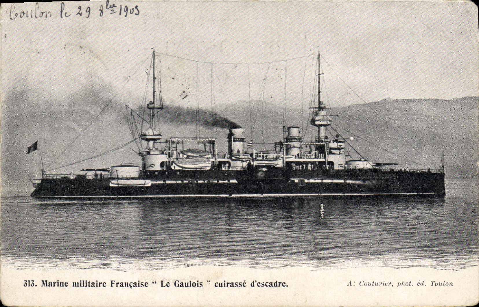 CPA Bateau La Gaulois Cuirasse d'escadre