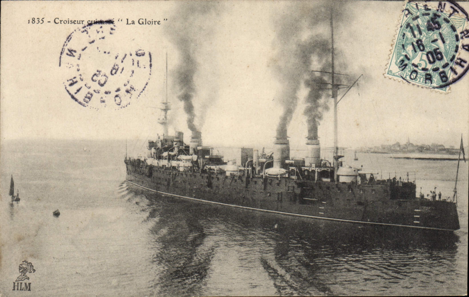 Vintage Postcard Bateau Cruiser Armours Glory