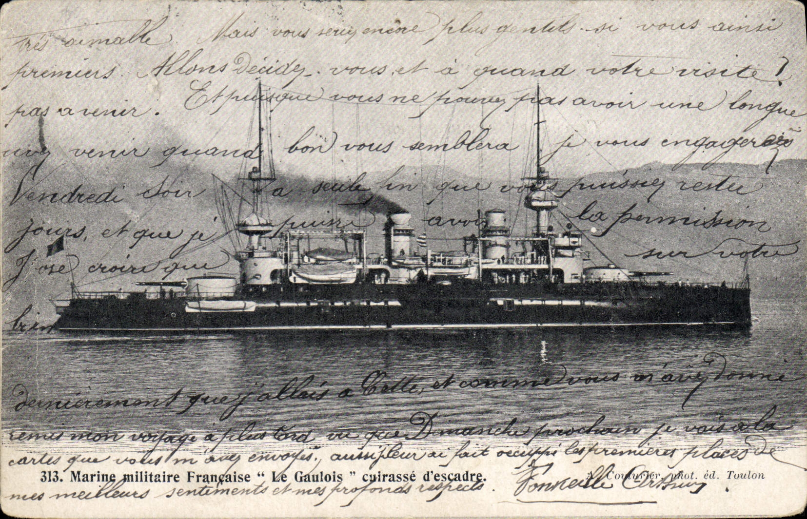CPA Bateau Le Gaulois Cuirasse d'escadre