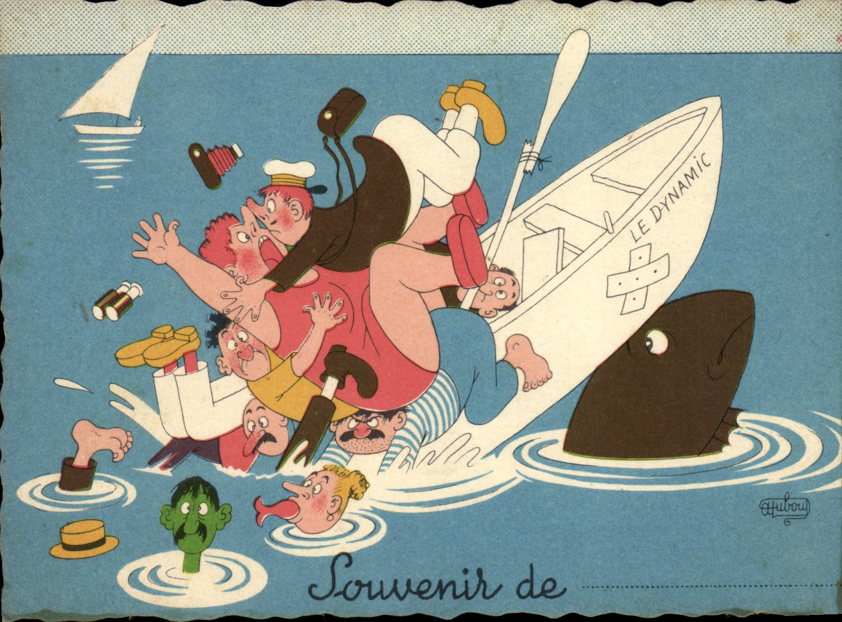 CPM Humour Souvenir Bateau