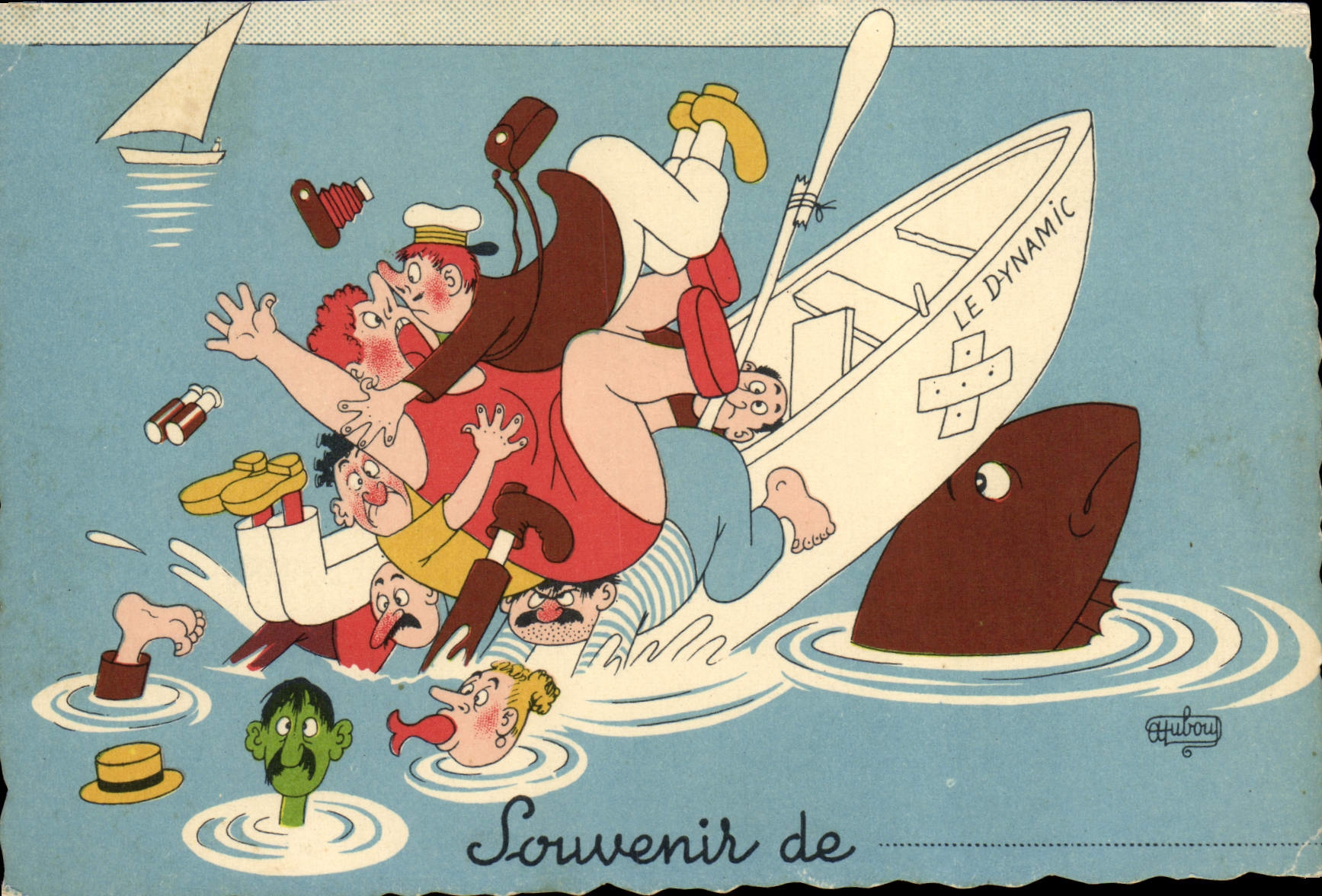 CPM Humour Souvenir Bateau