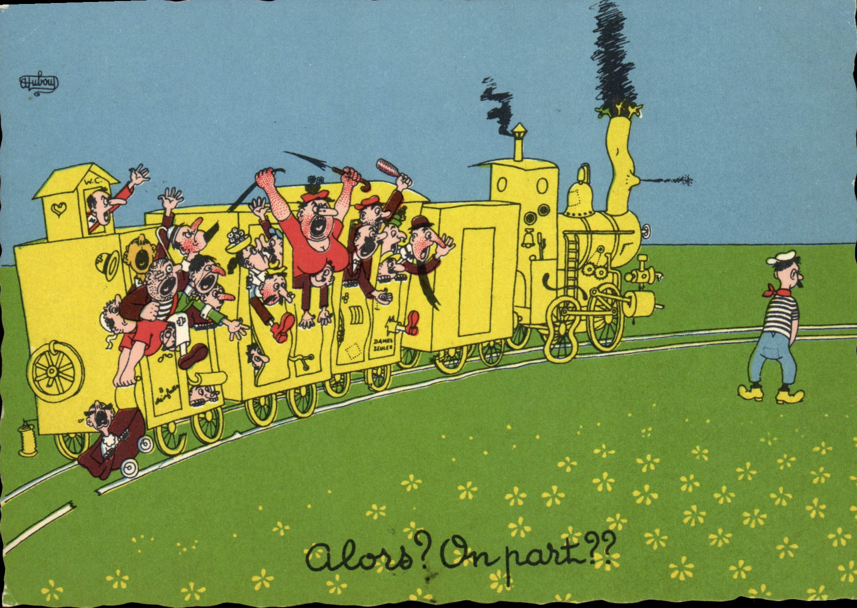 CPM Humour Alors on part ? Train