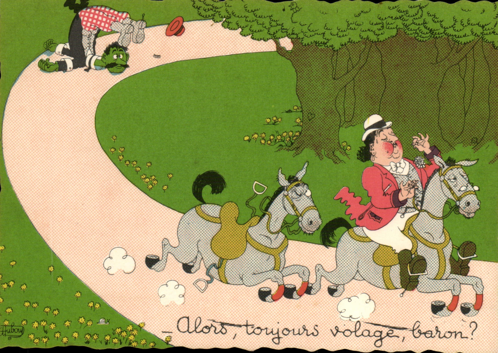 CPM Humour Alors toujours volage baron Cheval 