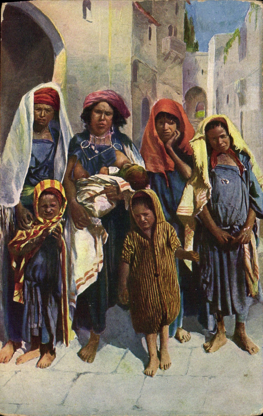 CPA Fantaisie Orientalisme Femmes Enfants