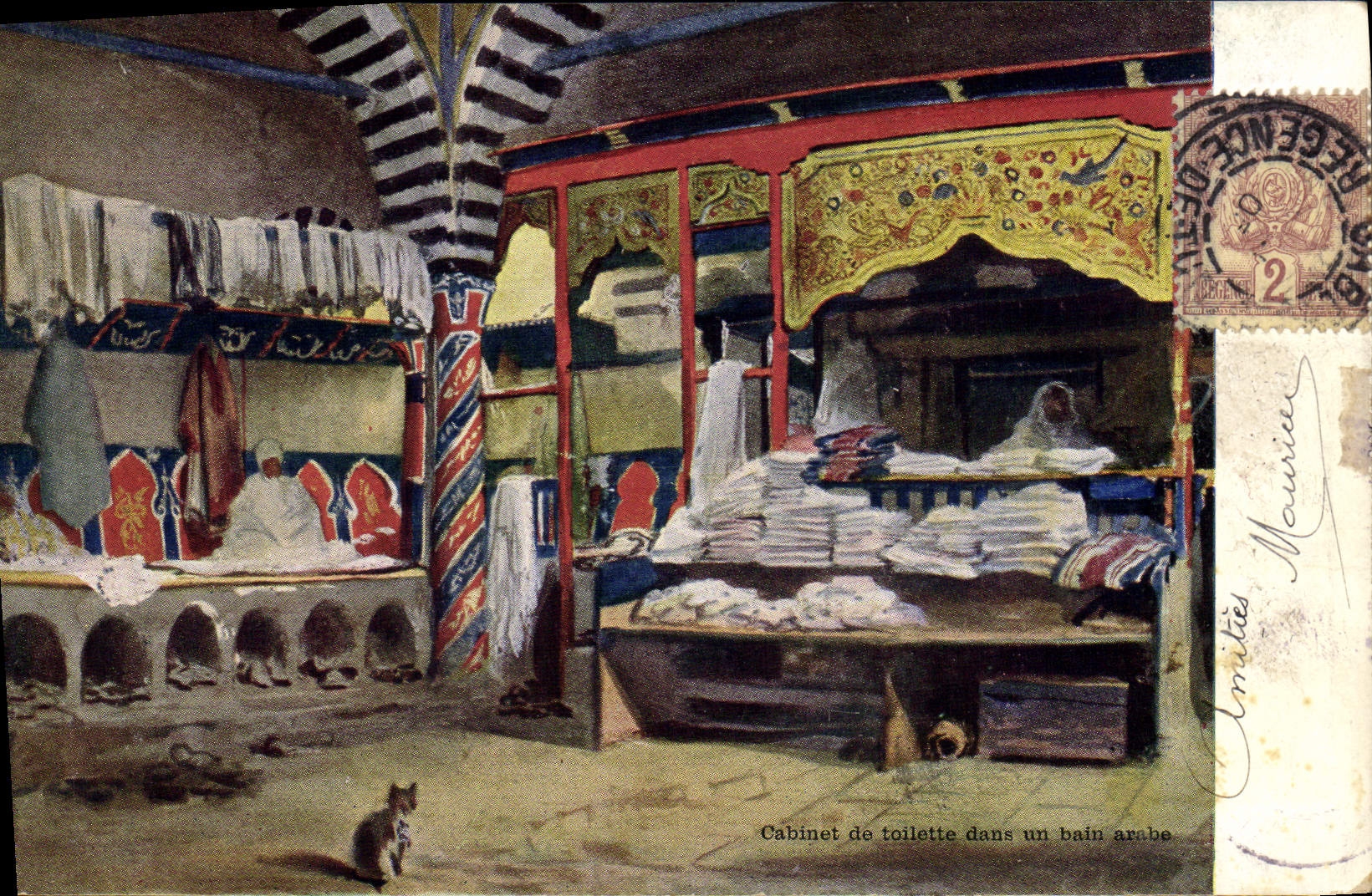 CPA Fantaisie Orientalisme Cabinet de toilette dans un bain arabe