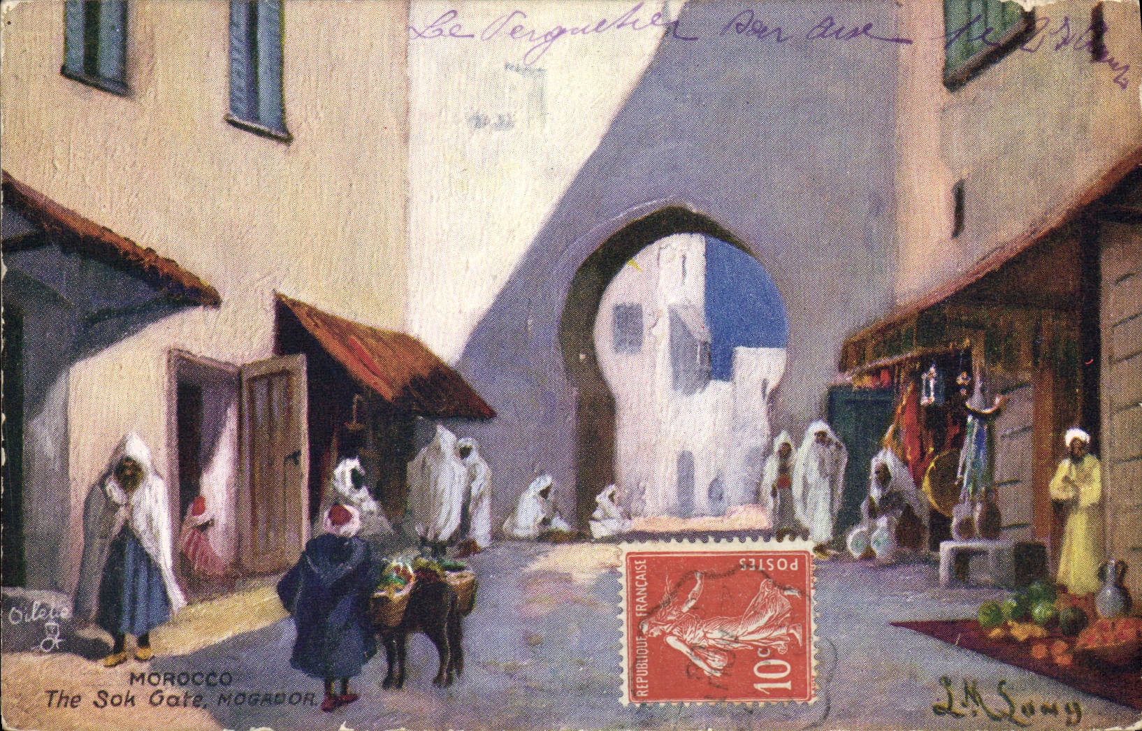 Postal Fantasia Orientalismo Morocco The Sok estropea a Mogador