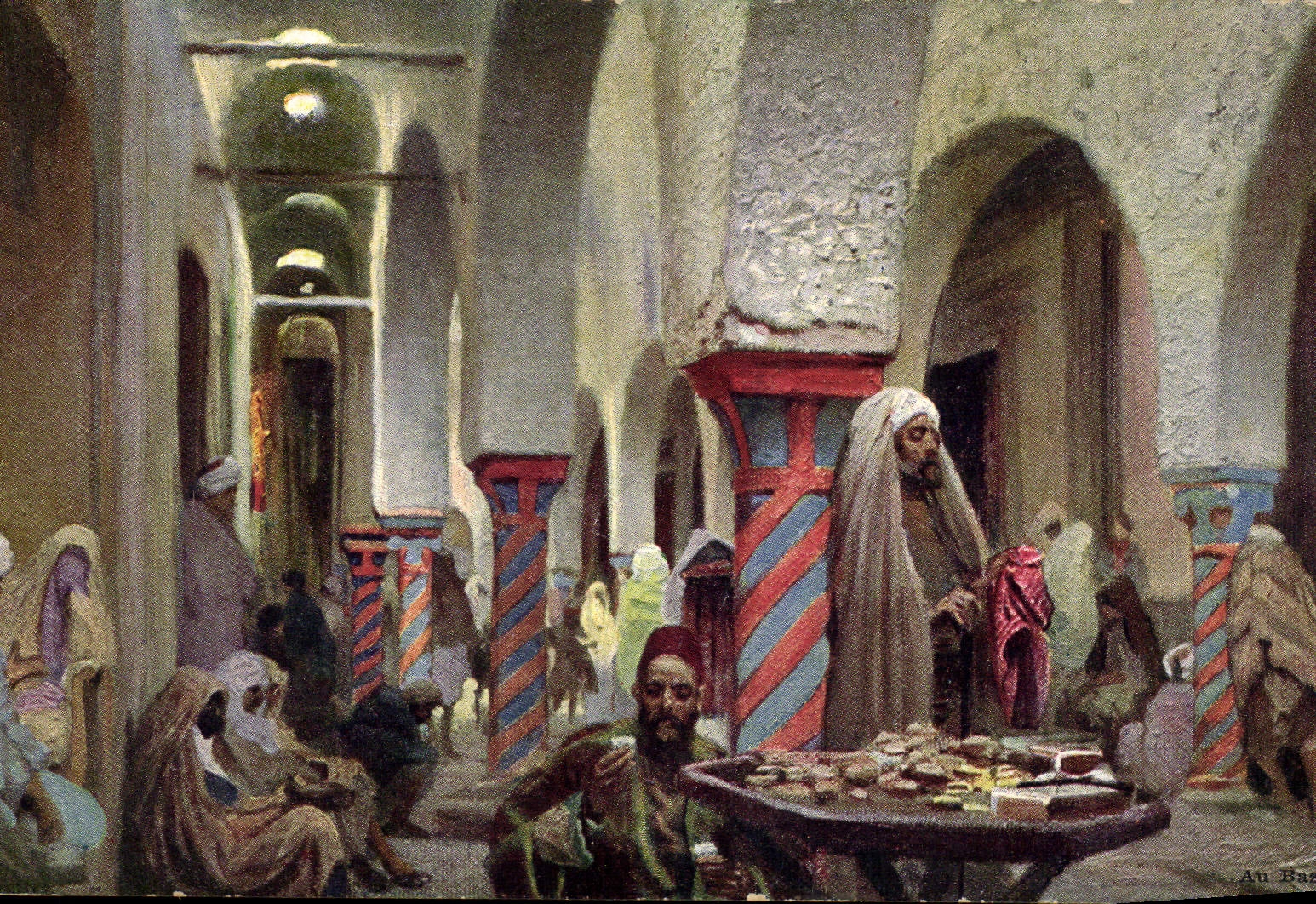 CPA Fantaisie Orientalisme Au bazar