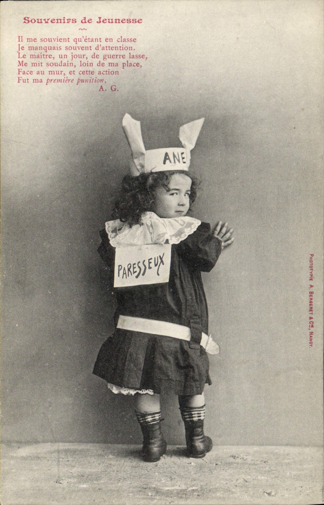 Vintage Postcard Imagination Child Memory of Lazy youth