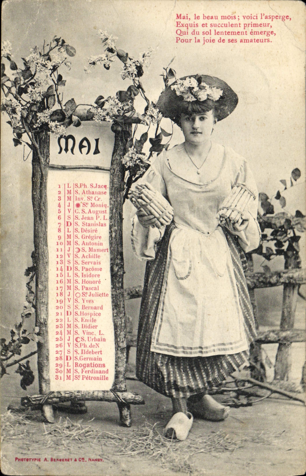 Vintage Postcard Imagination Woman May