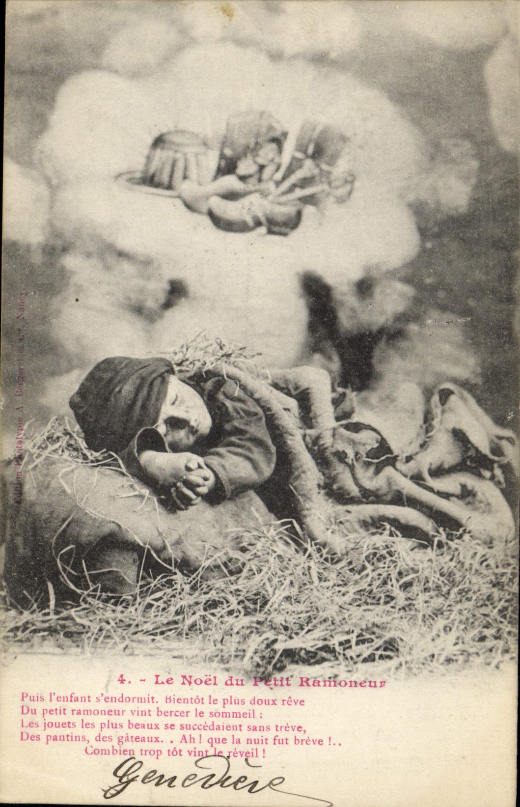 CPA Fantaisie Enfant Le Noel du petit ramoneur