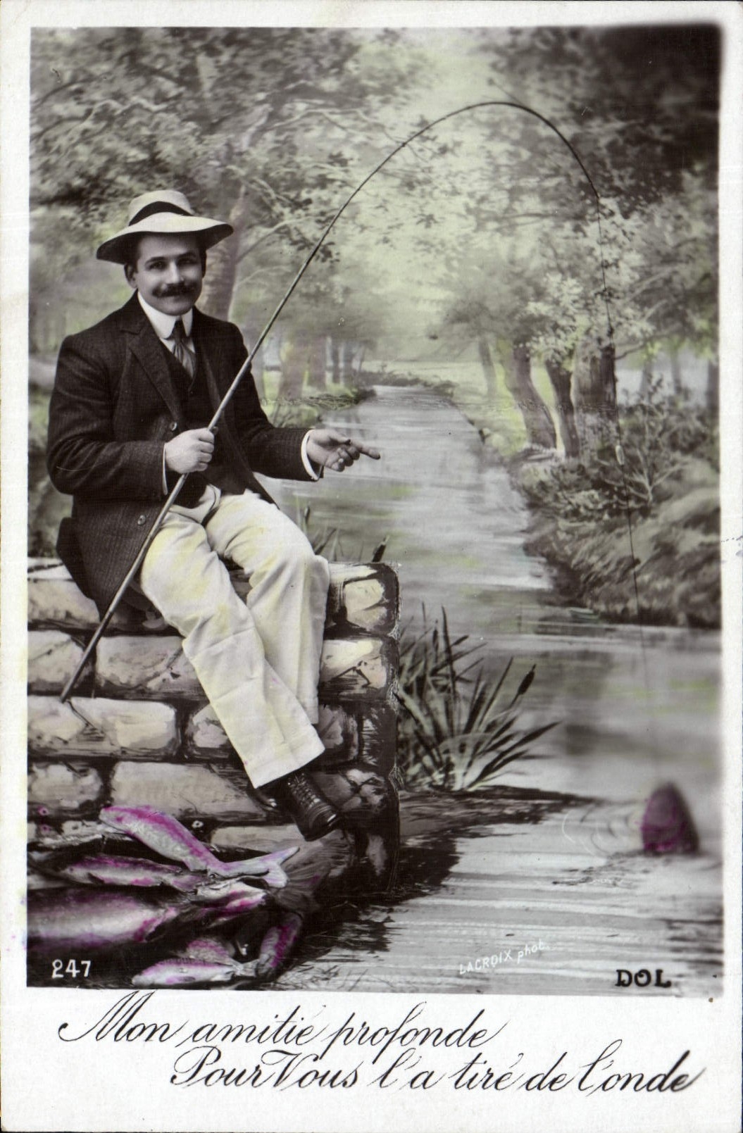 Postal Pesca Pecador Hombre