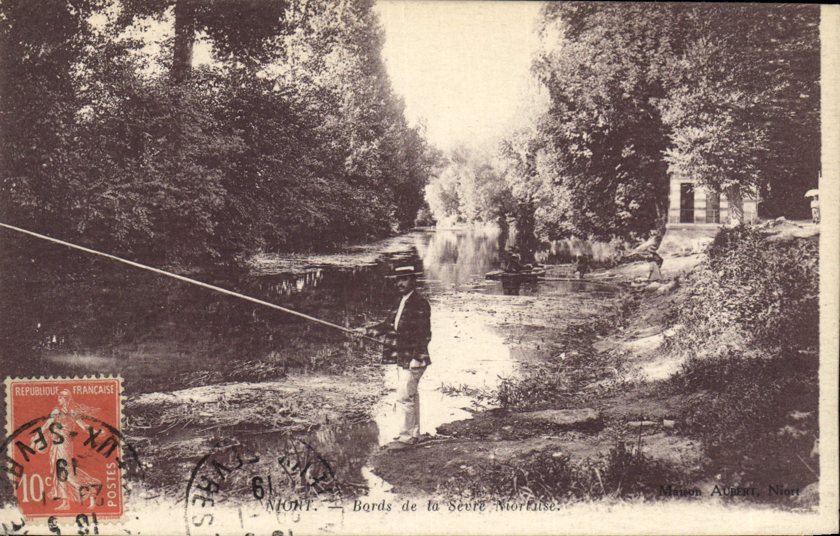 CPA Peche Pecheur Niort Bords de la Sevre Niortaise