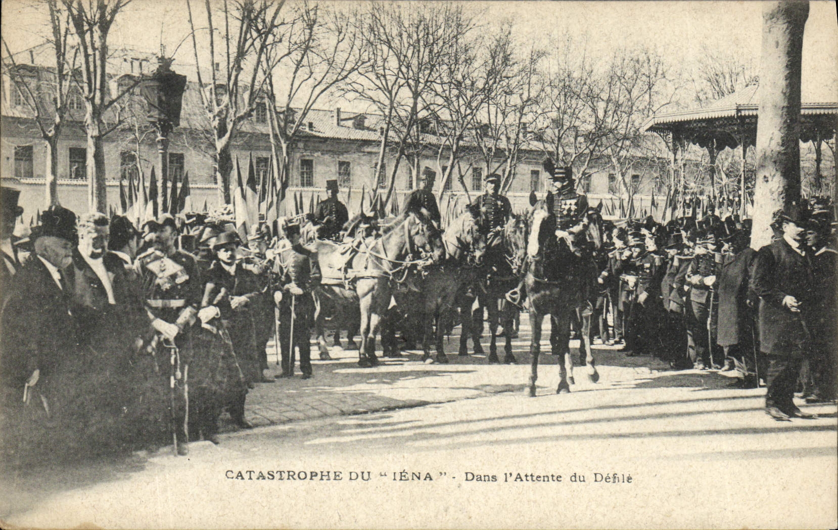 Vintage Postcard Catastrophe of Iena In waiting of the procession