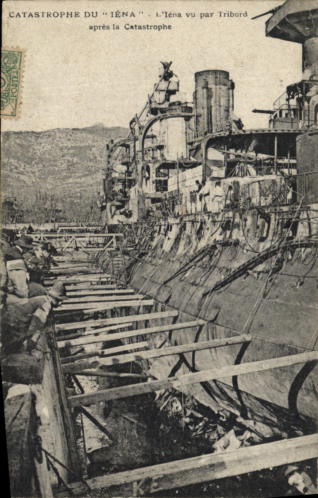 Vintage Postcard Catastrophe of Iena Iena seen by starboard after the catastrophe