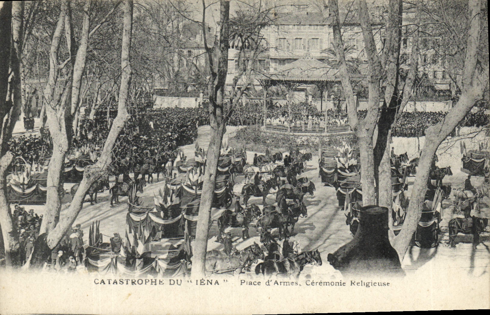 Vintage Postcard Toulon Funerailles national of the victims of Iena Places Ceremonie religieuse weapons