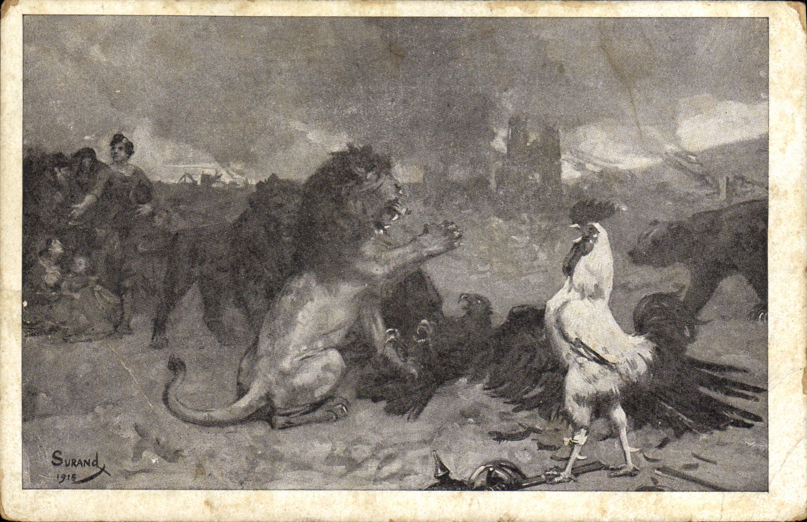 CPA Coq Poule Lion 