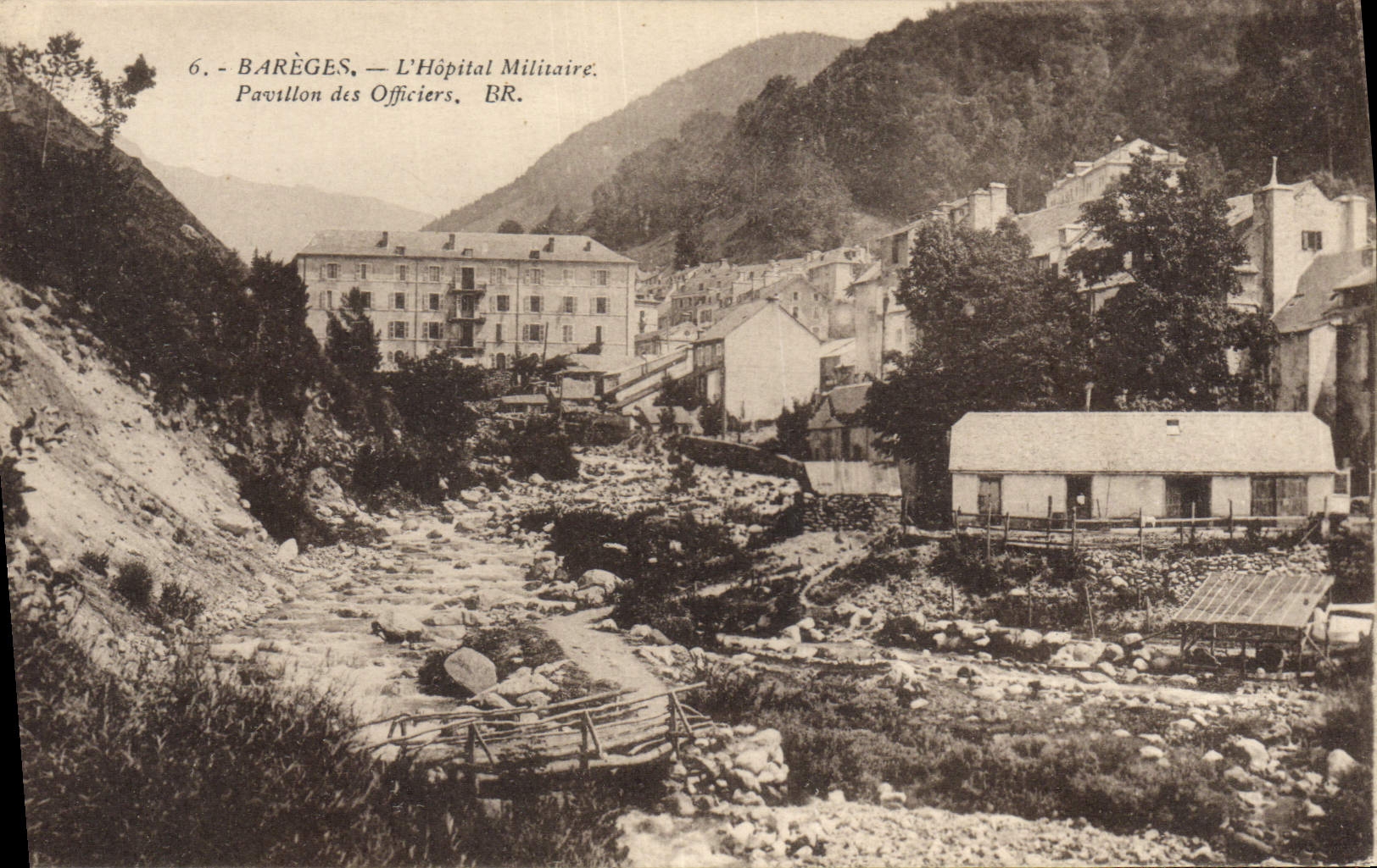 Vintage Postcard Health Militaria Barieges the military hospital House of the officers