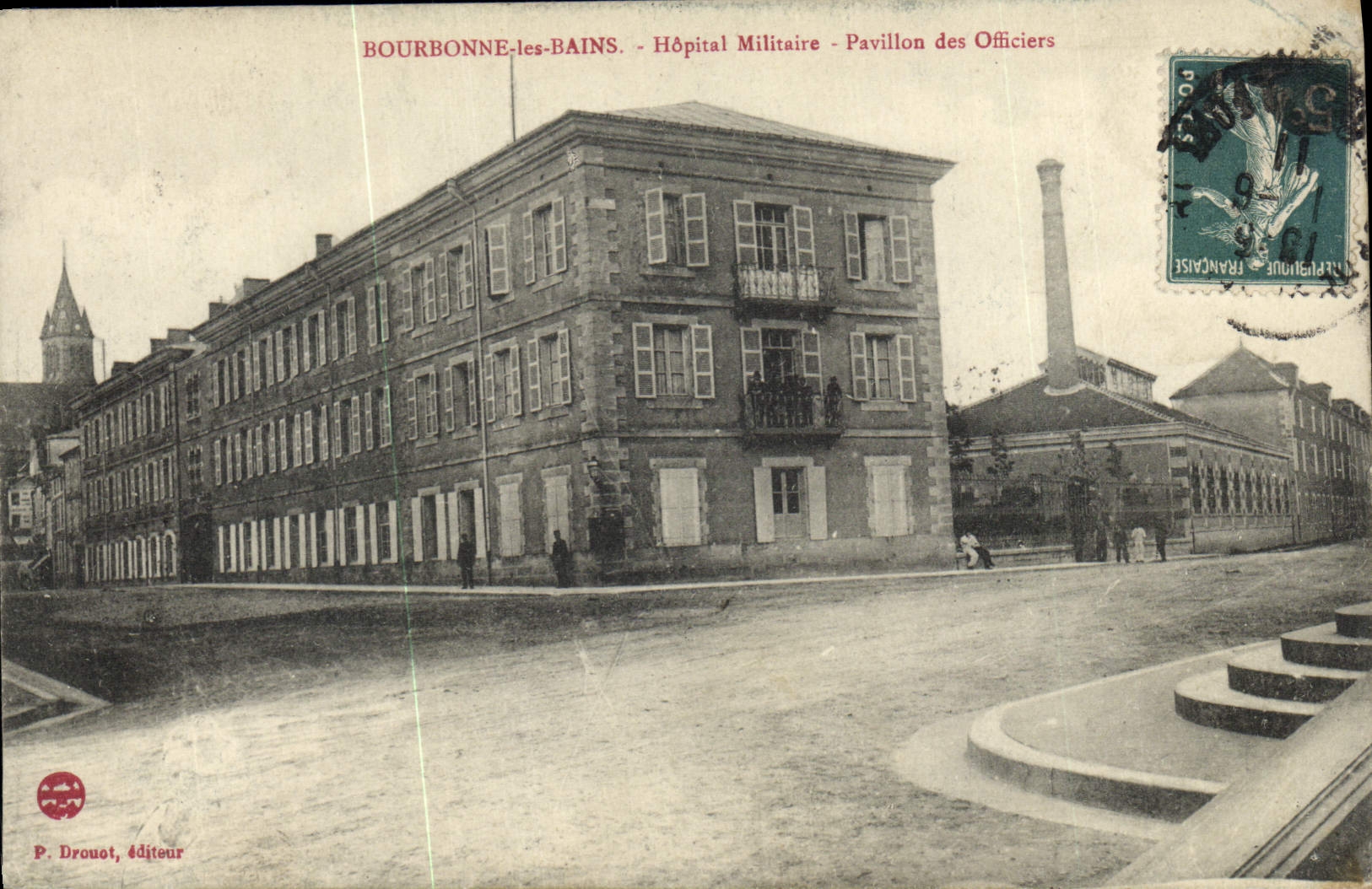 Vintage Postcard Health Militaria Bourbonne the Baths Military hospital House of the officers