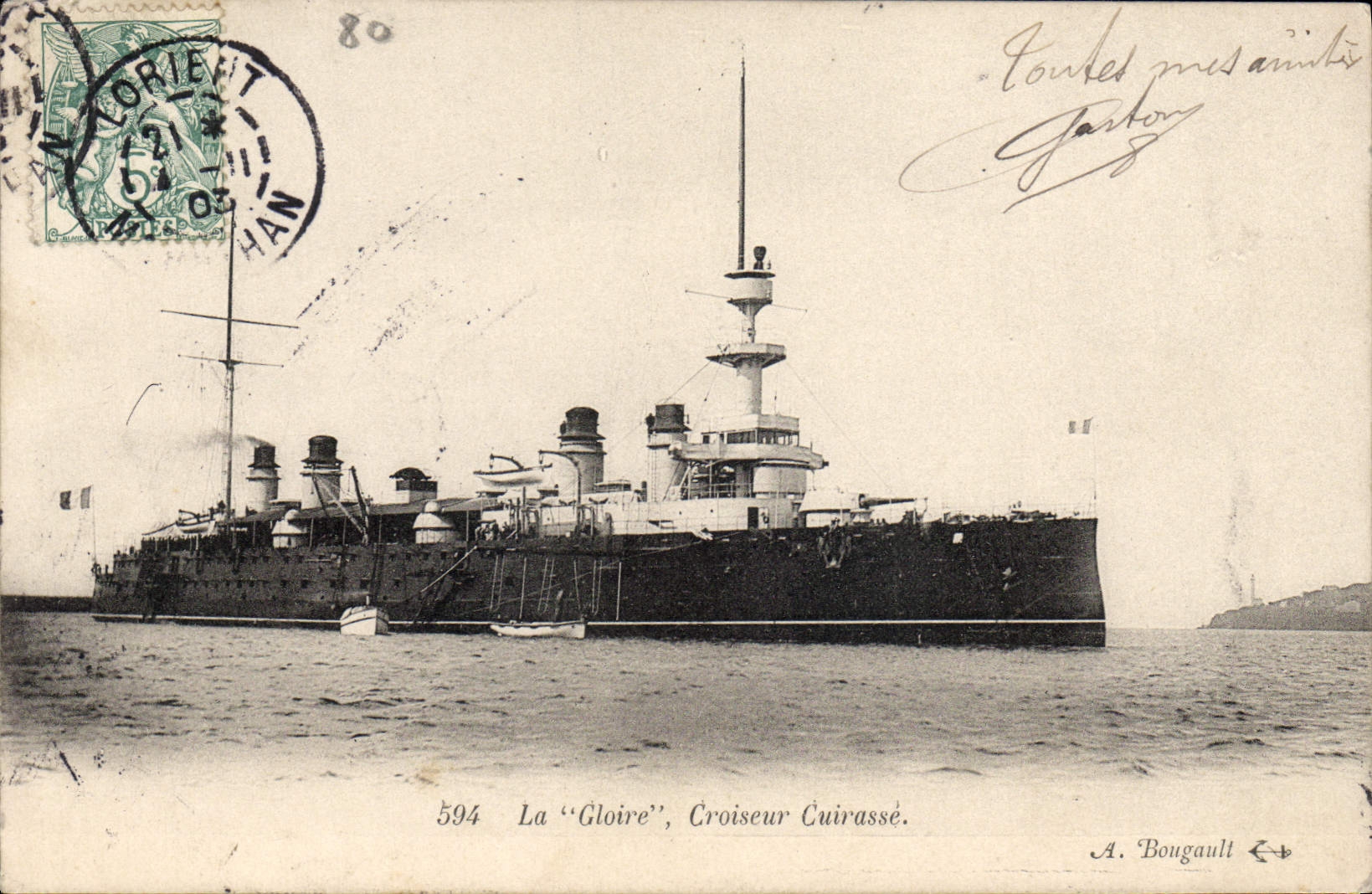 CPA Bateau La Gloire Croiseur Cuirasse